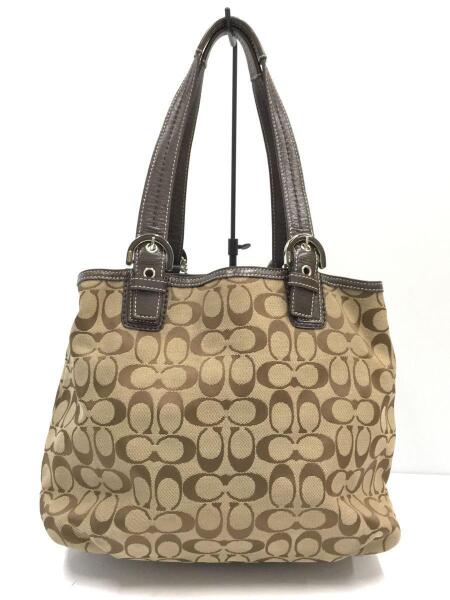 COACH トートバッグ ソーホー シグネチャー キャンバス 総柄 ブラウン