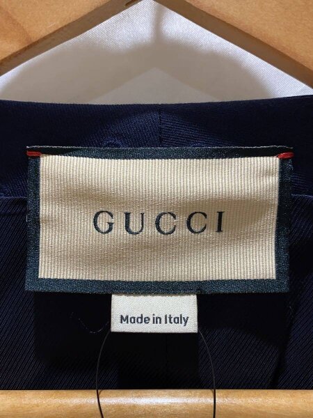 GUCCI(グッチ) / タグ付き/ジャガード/ジレベスト/50/ウール/ネイビー