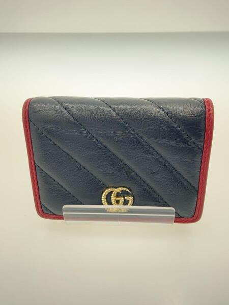 希少✨グッチ 二つ折り財布 GGマーモント キルティング レザー ブラック GUCCI(グッチ) / 2つ折り財布_GGマーモント_キルティング/--/BLK/無地
