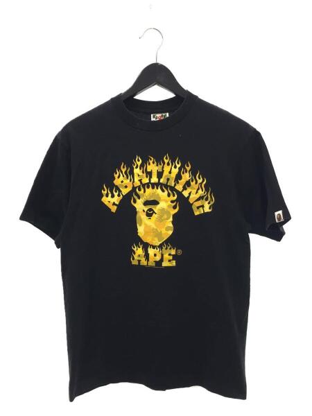 A BATHING APE(アベイシングエイプ) / Tシャツ/M/コットン/BLK/fire 