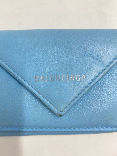 BALENCIAGA / 3つ折り財布/レザー/BLU/無地/レディース BALENCIAGA(バレンシアガ) / 3つ折り財布/--/BLU/無地/レディース
