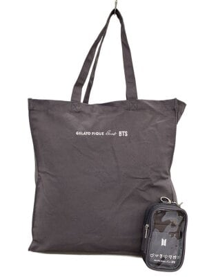 GELATO PIQUE BTS トートバッグ ダークグレー gelato pique(ジェラートピケ) / ×BTSコラボトートバッグ&ポーチ