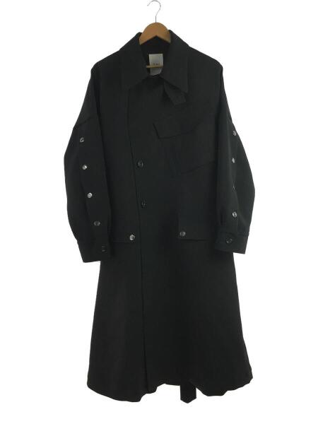 UJOH / コート/2/ポリエステル/BLK/無地 UJOH(ウジョー) / コート/2/ポリエステル/BLK/motorcycle coat | 古着