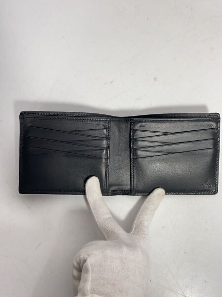 GUCCI(グッチ) / 2つ折り財布/レザー/BLK/総柄/メンズ/406693 | 中古品
