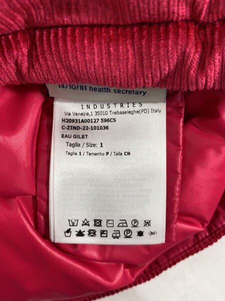 MONCLER(モンクレール) / ダウンベスト/1/ナイロン/PNK/無地