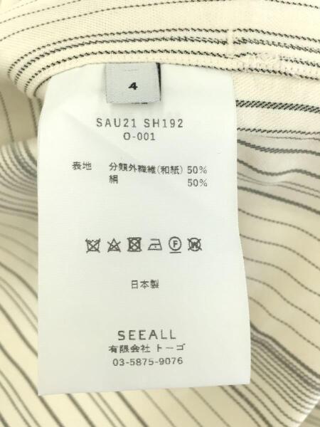 SEEALL(シーオール) / 長袖シャツ/4/--/BEG/ストライプ/sau21 sh192 