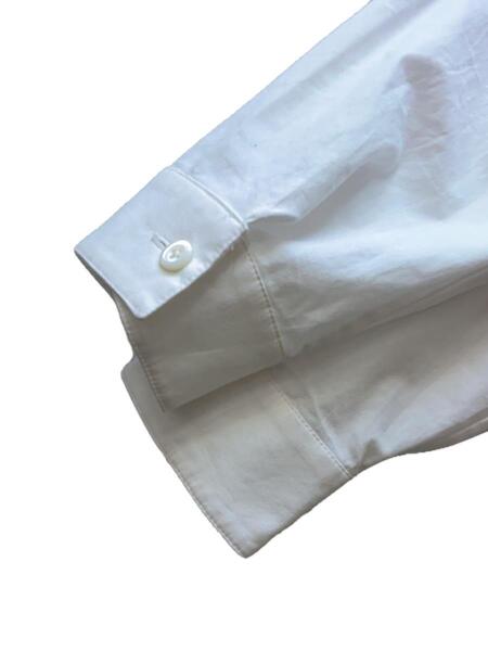 PRADA / 長袖シャツ/S/コットン/WHT/無地/三角プレート PRADA(プラダ) / 三角ロゴパッチ長袖シャツ/S/コットン/WHT/acu1 2