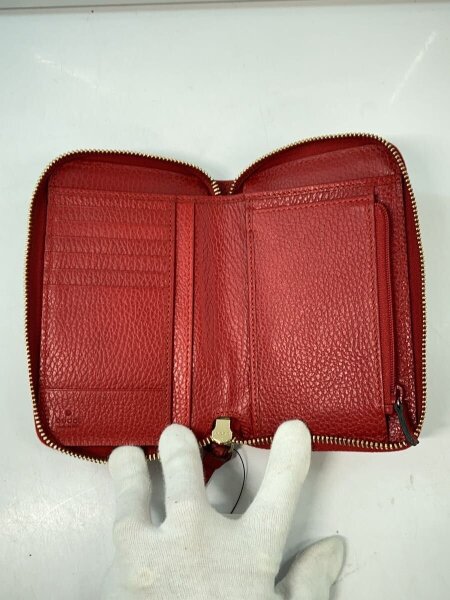 GUCCI(グッチ) / 2つ折り財布/ラウンドファスナー/レザー/RED