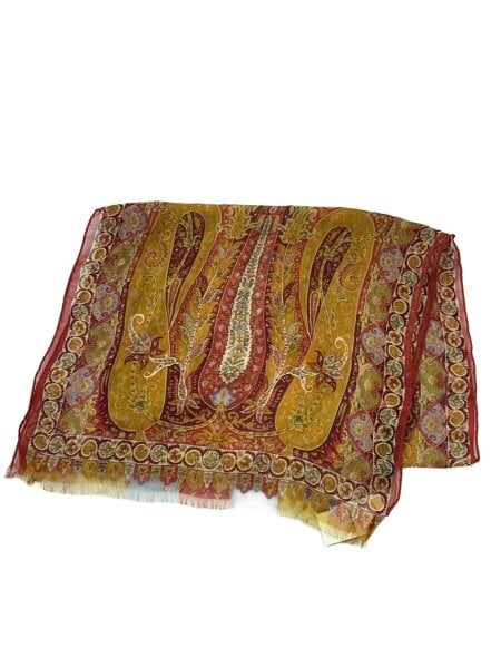 ETRO エトロ 高級ウールミドル〜ハーフ丈 裏地シルク パリ直営店購入 42 ETRO(エトロ) / ストール/シルク | 中古品の販売・通販ならセカンド