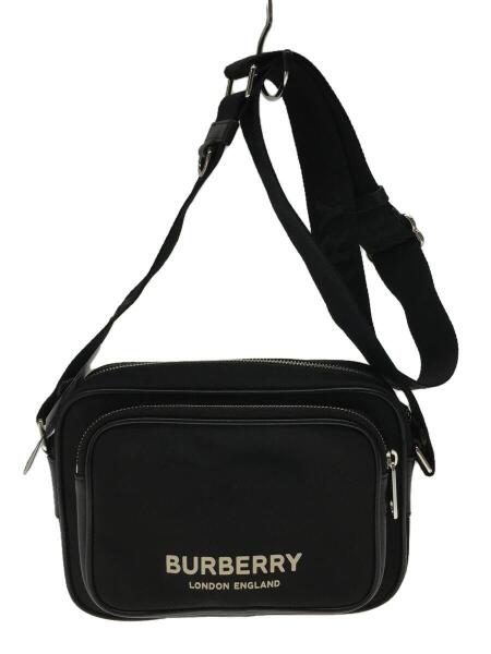美品✨️BURBERRY ブラックナイロン ショルダーバッグ 美品 BURBERRY ショルダーバッグ ナイロン ネイビー 斜め掛け