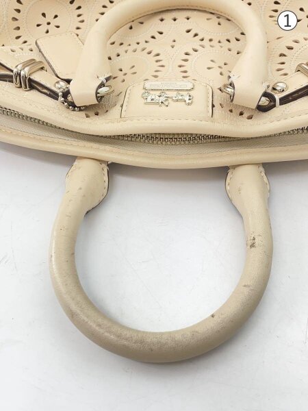 コーチ COACH ハンドバッグ F19704 - レザー アイボリー パンチング 