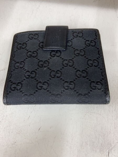 GUCCI グッチ 二つ折り財布 GGキャンバス ブラック メンズ GUCCI(グッチ) / 2つ折り財布_GGキャンバス/キャンバス/BLK/総柄