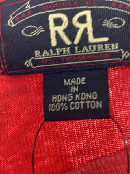 RRL(ダブルアールエル) / ヘンリーネックカットソー/XL/コットン/RED 
