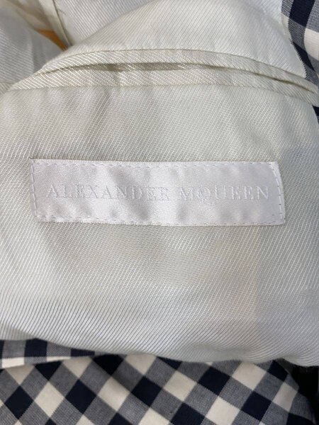Alexander McQueen / テーラードジャケット/48/シルク/BLK/チェック Alexander McQueen(アレキサンダーマックイーン) / テーラード