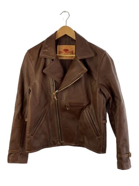 TENJIN WORKS◇シングルライダースジャケット/40/牛革/BRW// TENJIN