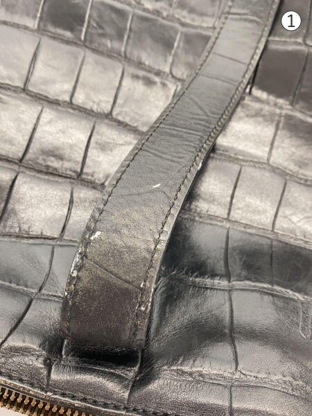 AIGNER(アイグナー) / クロコ型押しトートバッグ/レザー/BLK | 中古品 