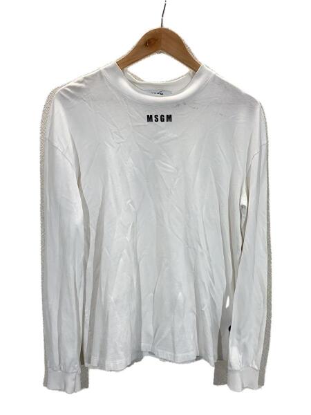 MSGM(エムエスジーエム) / 長袖Tシャツ/S/コットン/WHT/無地/2341MDM78 