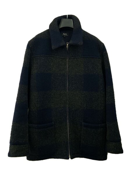 A.P.C 比翼 ウールジャケット archive 00s A.P.C.(アーペーセー) / ジャケット/S/ウール/ネイビー/チェック/24156