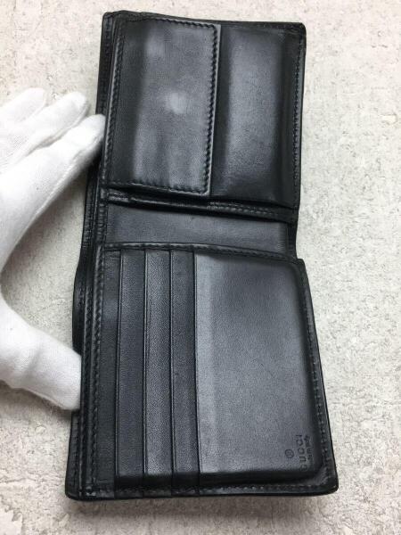 GUCCI(グッチ) / 2ツ折サイフ_ウェブ_グッチシマ/レザー/BLK/メンズ