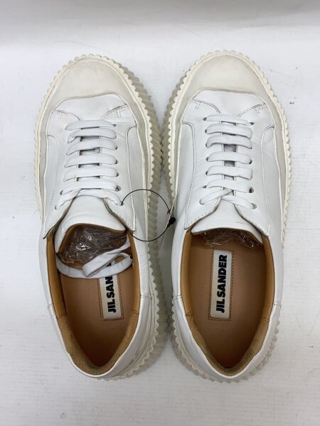ジルサンダー アイボリー 厚底プラットフォームスニーカー 　レザー 36 ジルサンダー アイボリー 厚底プラットフォームスニーカー レザー 36 靴