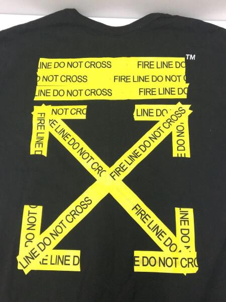 OFF-WHITE / 18SS/FIRETAPE S/S TEE/L/コットン/BLK/OMAA002S18185006 OFF-WHITE(オフホワイト) / 18SS FIRETAPE S/S Tee/Tシャツ/M/コットン