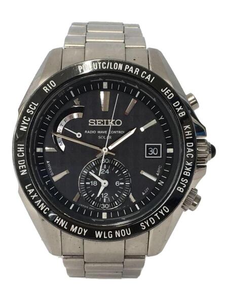 SEIKO(セイコー) / ソーラー腕時計/アナログ/ステンレス/BLK/SLV/8B54 