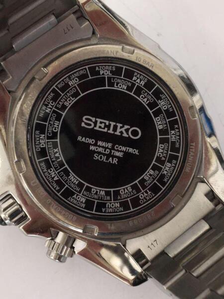 SEIKO(セイコー) / ソーラー腕時計/アナログ/ステンレス/BLK/SLV/8B54 