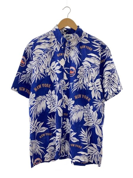 Reyn Spooner レインスプーナー アロハシャツ L コットン BLU 総柄 古着の販売・通販なら