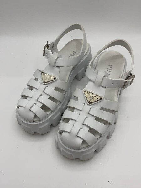PRADA(プラダ) / サンダル/38/WHT/レザー | 中古品の販売・通販なら