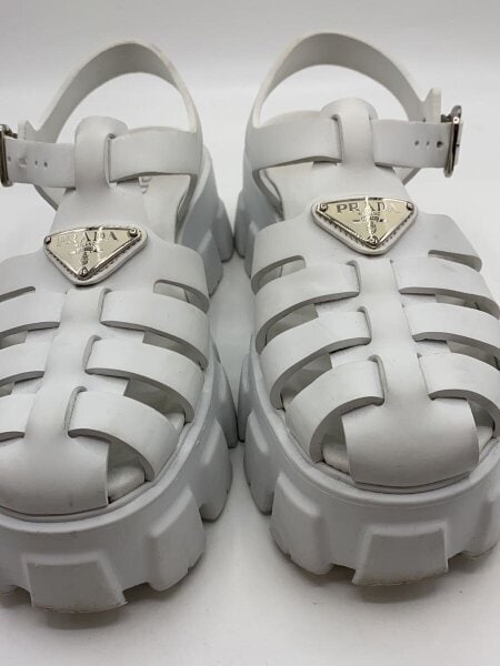 PRADA(プラダ) / サンダル/38/WHT/レザー | 中古品の販売・通販なら