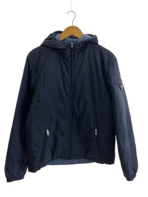 PRADA プラダ SGH037 ナイロンフーデッドジャケット ネイビー メンズ