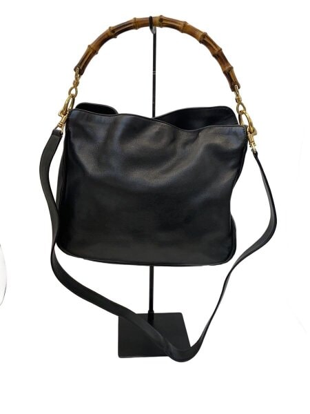 GUCCI(グッチ) / バンブーハンドル 2WAY ショルダーバッグ/レザー/BLK 
