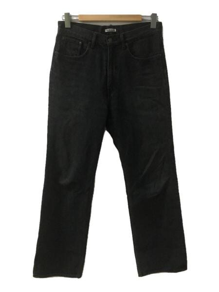 6303【美品】オーラリー ストレートデニム ブラックデニム ジーンズ