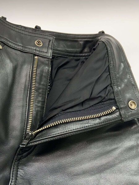 ハーレイダビットソン レザー-leatherパンツ 牛革 単車用 墨染め 楽天