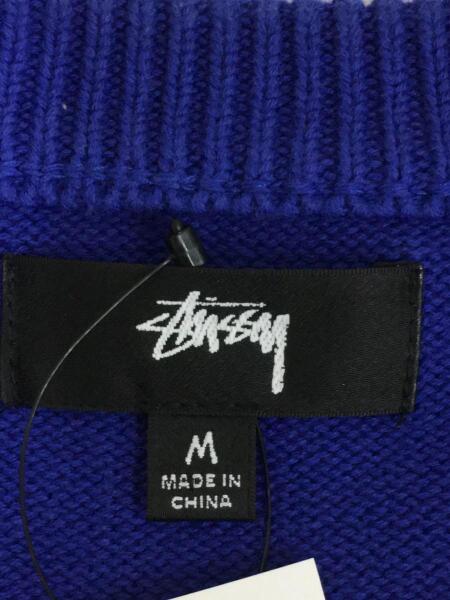 STUSSY / 擦れ有/ロゴニットベスト(薄手)/M/コットン/BLU/117132 STUSSY(ステューシー) / Sweater Vest Blue/ニットベスト(薄手)/M