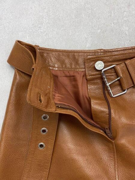 セリーヌ レザーベルト付スカート 36 セリーヌ レザーベルト付スカート 36