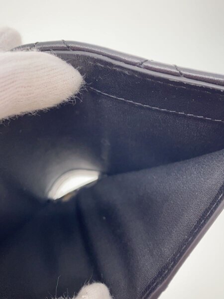 VERSACE(ヴェルサーチェ) / 2つ折り財布/レザー/BLK/無地/レディース