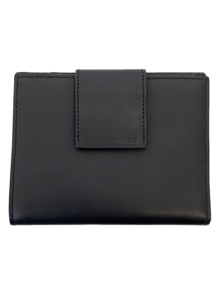 PRADA(プラダ) / 2つ折り財布/レザー/BLK/無地/メンズ | 中古品の販売 