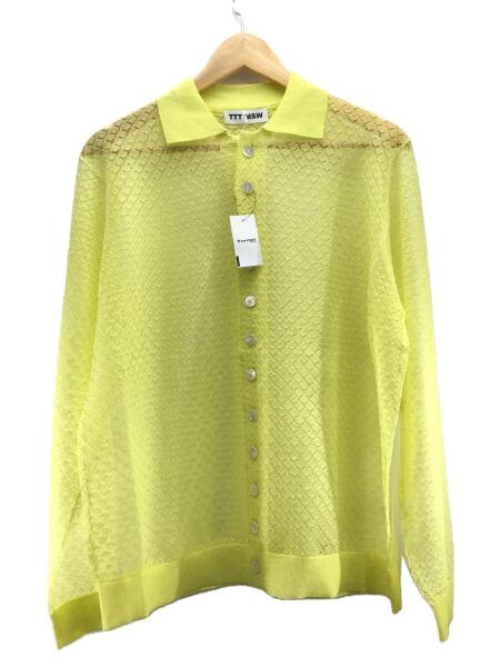 TTT_MSW(ティー) / 22SS/See-Through Knit Cardigan/M/レーヨン/YLW 