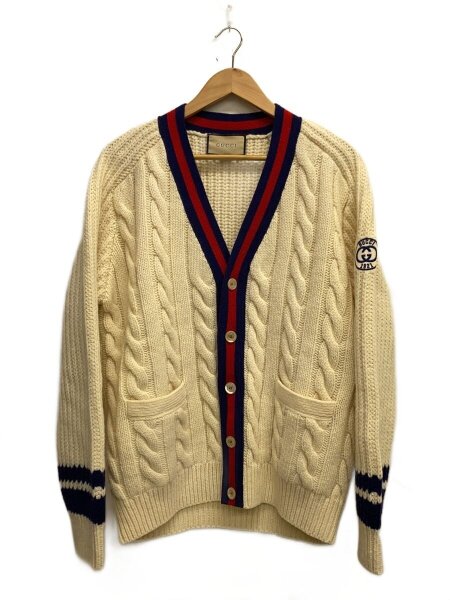 GUCCI(グッチ) / カーディガン(厚手)/M/ウール/CRM/無地/763373 | 古着 