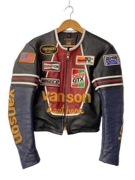 VANSON バンソン ワンスター サイズ36 USA製ライダースジャケット古着 VANSON(バンソン) / ワンスター・ライダースジャケット/36/牛革/BLK