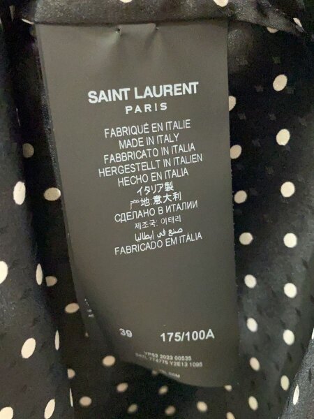 SAINT LAURENT(サンローラン) / 長袖シャツ/--/シルク/BLK/ドット/S47L 