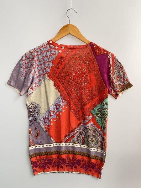ETRO(エトロ) / 半袖ニット/カットソー/44/シルク/RED/総柄 | 古着の 