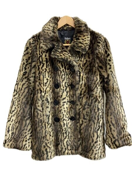 美品/希少✨schott × MOUSSY ピーコート　レオパード　アニマル MOUSSY(マウジー) / ×Schott LEOPARD P-COAT/2/ポリエステル
