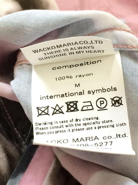 WACKO MARIA(ワコマリア) / 半袖シャツ/M/レーヨン/PNK/総柄/BOB