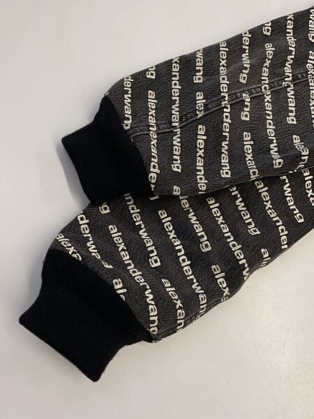 Alexander Wang / HOODED BOMBER JACKET/ジャケット/XS/デニム/GRY/総柄/4D992394CG Alexander Wang(アレキサンダーワン) / HOODED BOMBER JACKET