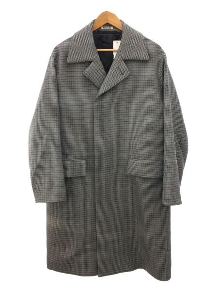 AURALEE 19AW チェック ステンカラー コート オーラリー AURALEE19AW