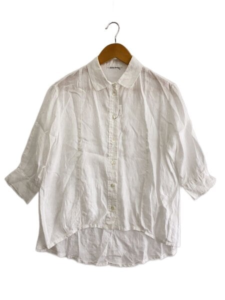 美品 Y’s for living ワイズ リネン100% 半袖シャツブラウス Y's for living(ワイズフォーリビング) / 半袖ブラウス/--/リネン/WHT