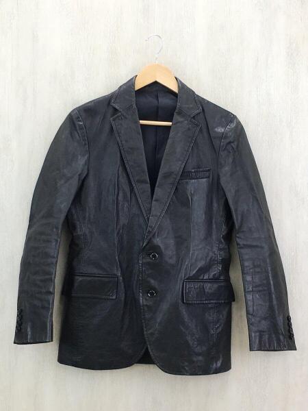 タブロイドニュースホースハイド レザーテーラードジャケット馬革