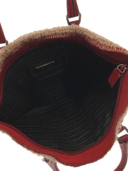 PRADA(プラダ) / トートバッグ/ハンドバッグツイード/RED | 中古品の 